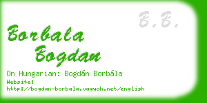 borbala bogdan business card